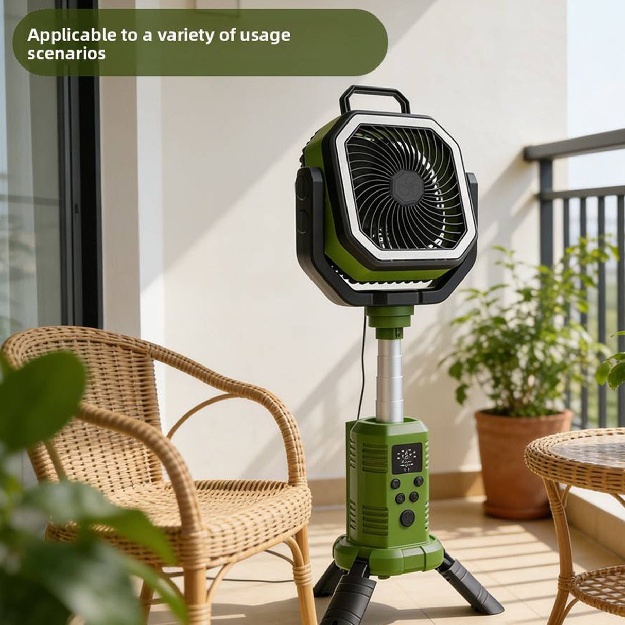 F-30P Multifunction Outdoor Camping Fan with LED Light, Remote Control, Telescopic Tripod Stand & 20000mAh Rechargeable Power Bank