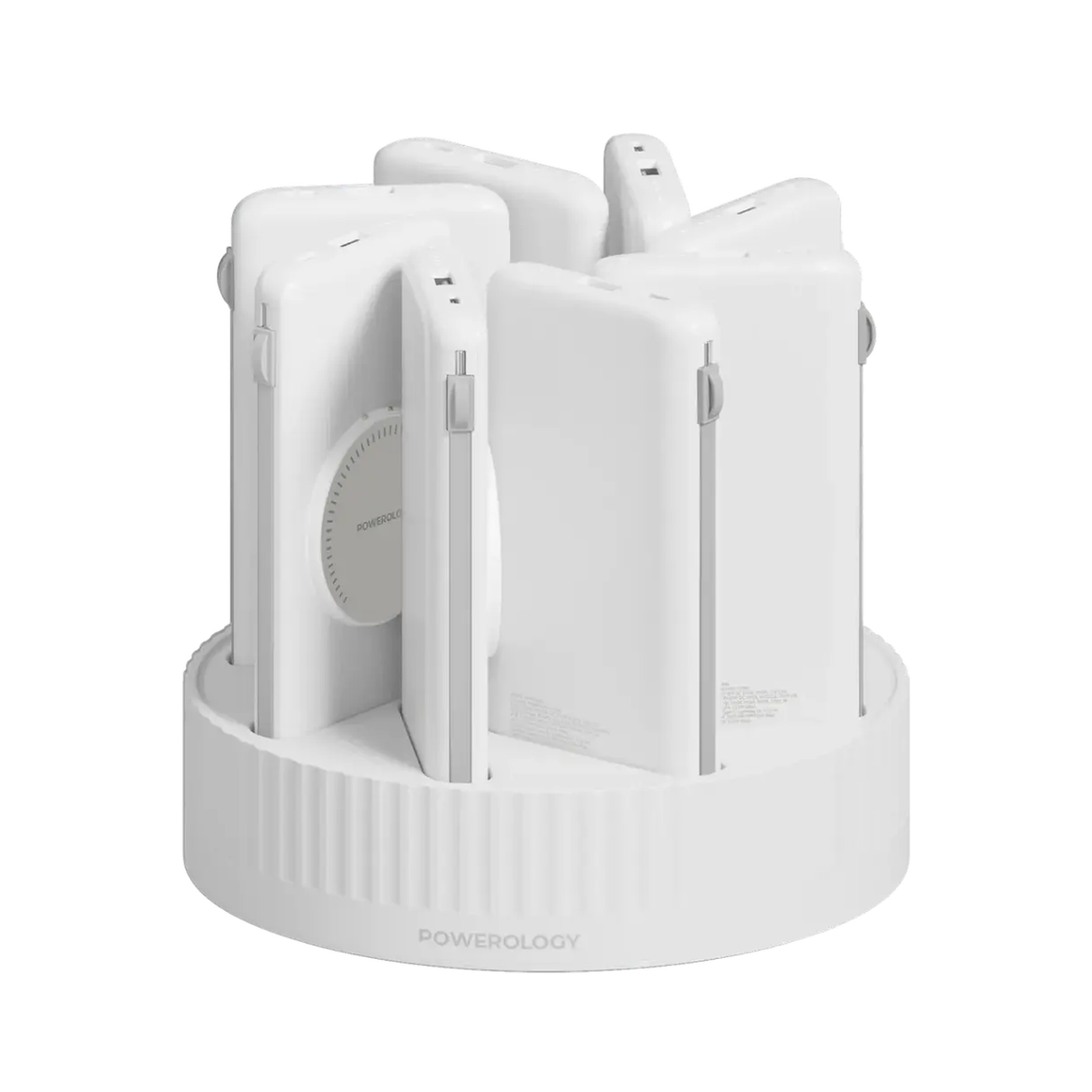 8-in-1 10000mAh Power Bank Charging Station with 120W Base 20W PD and 15W Wireless Charging by Powerology-Saska-Saska.ae