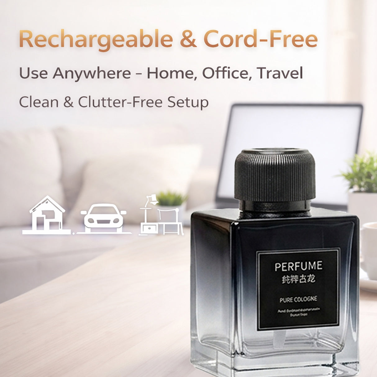 500ml Portable Ultrasonic Essential Oil Diffuser, Rechargeable Aroma Fragrance Machine