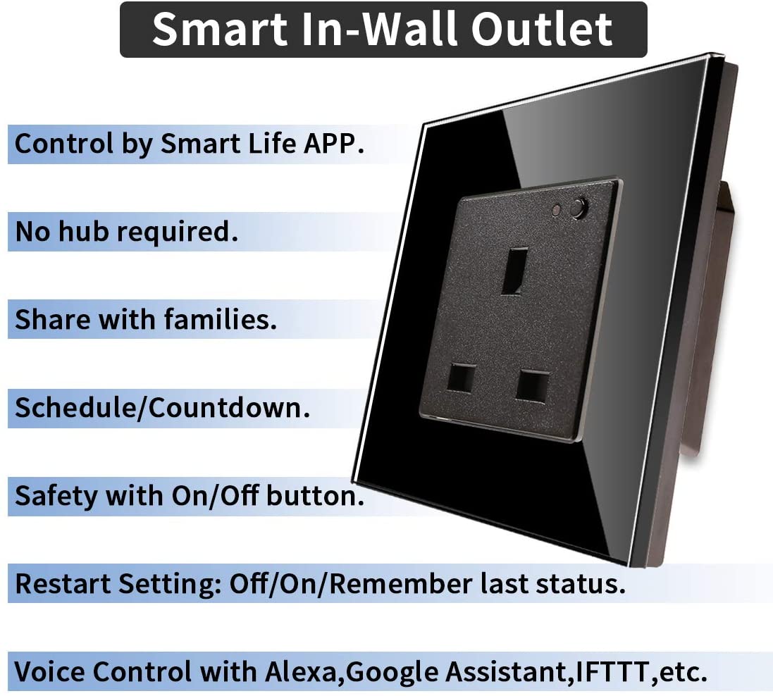 Saska Smart Wall Socket Single | Smart Socket | SASKA Trading
