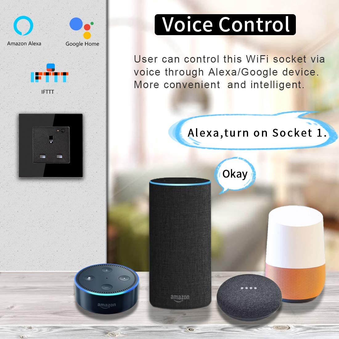 Saska Smart Wall Socket Single | Smart Socket | SASKA Trading