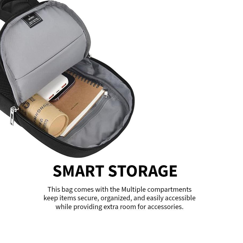 Sling Chest Bag – Waterproof and Adjustable Shoulder Bag for Travel and Daily Use by WiWU