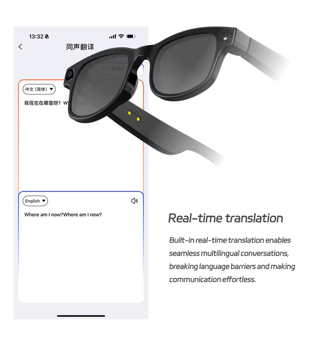 S2 Max AI Smart Glasses with HD Camera, Real-Time Translation, Bluetooth Audio & AI Voice Assistant – Multi Functional Smart Wearable Glasses by AiMB