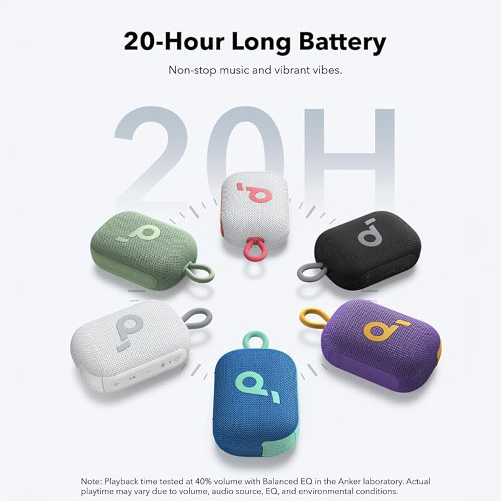 سماعة بلوتوث محمولة Select Go 4 – تشغيل حتى 20 ساعة، EQ قابل للتخصيص بـ 9 نطاقات من Soundcore by Anker