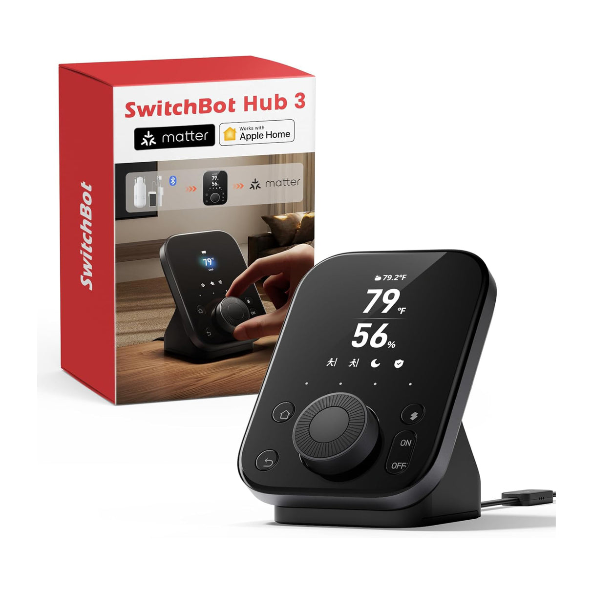 Smart Home Hub 3 (3rd Gen) with 2.4" IPS Screen & Knob Control by SwitchBot | Smart Hub | SASKA Trading