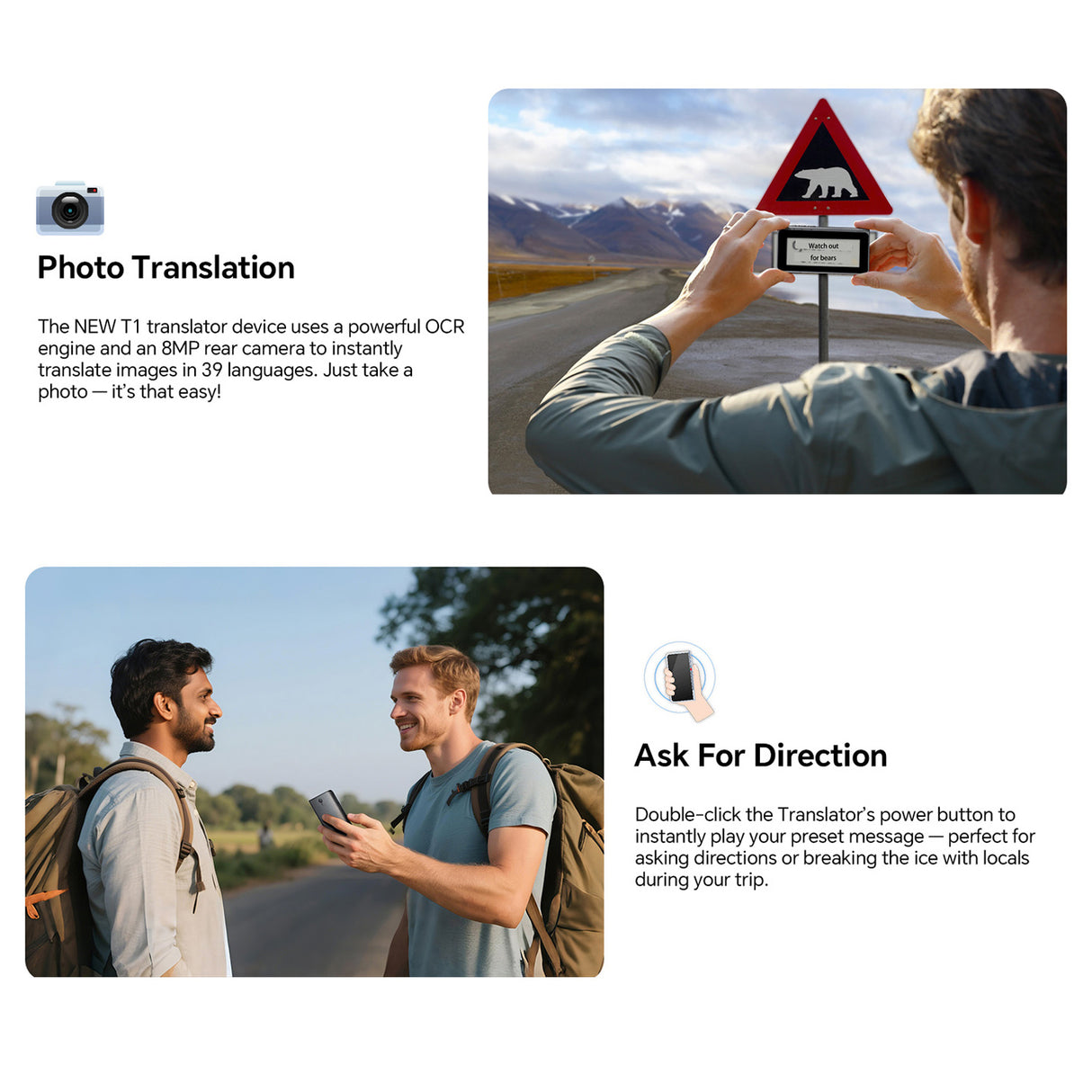 New T1 Offline AI Translator 40+ Language Voice Translator with Photo Translation and 31+ Offline Language Packs by Timekettle
