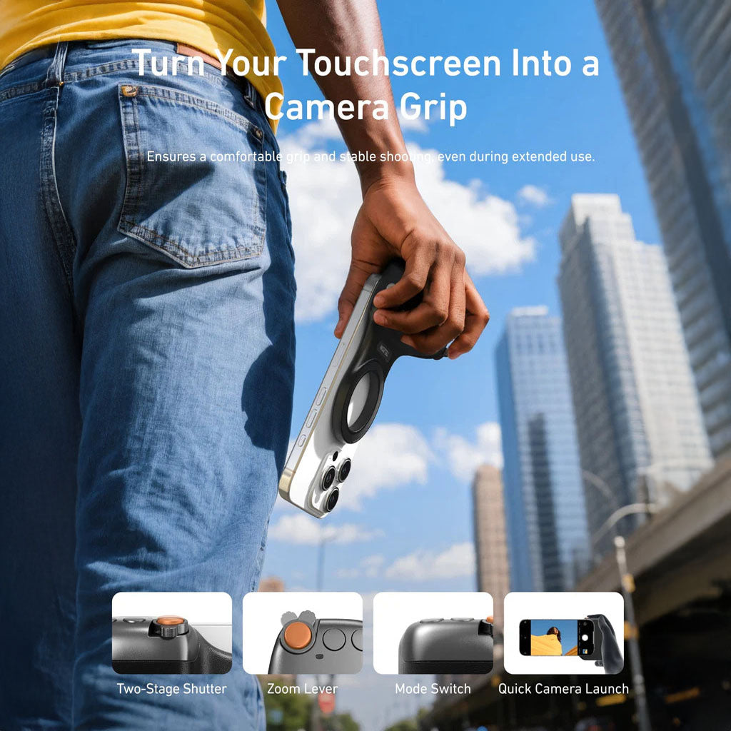 قبضة كاميرا مغناطيسية للهاتف الجيل الثاني مع ريموت لاسلكي ومقبض تثبيت سريع للهواتف الذكية من TELESIN