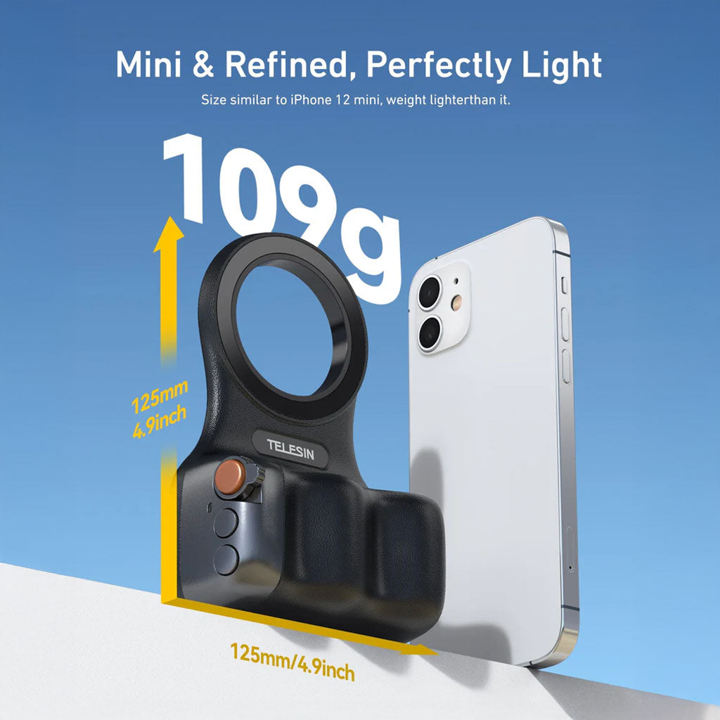 قبضة كاميرا مغناطيسية للهاتف الجيل الثاني مع ريموت لاسلكي ومقبض تثبيت سريع للهواتف الذكية من TELESIN