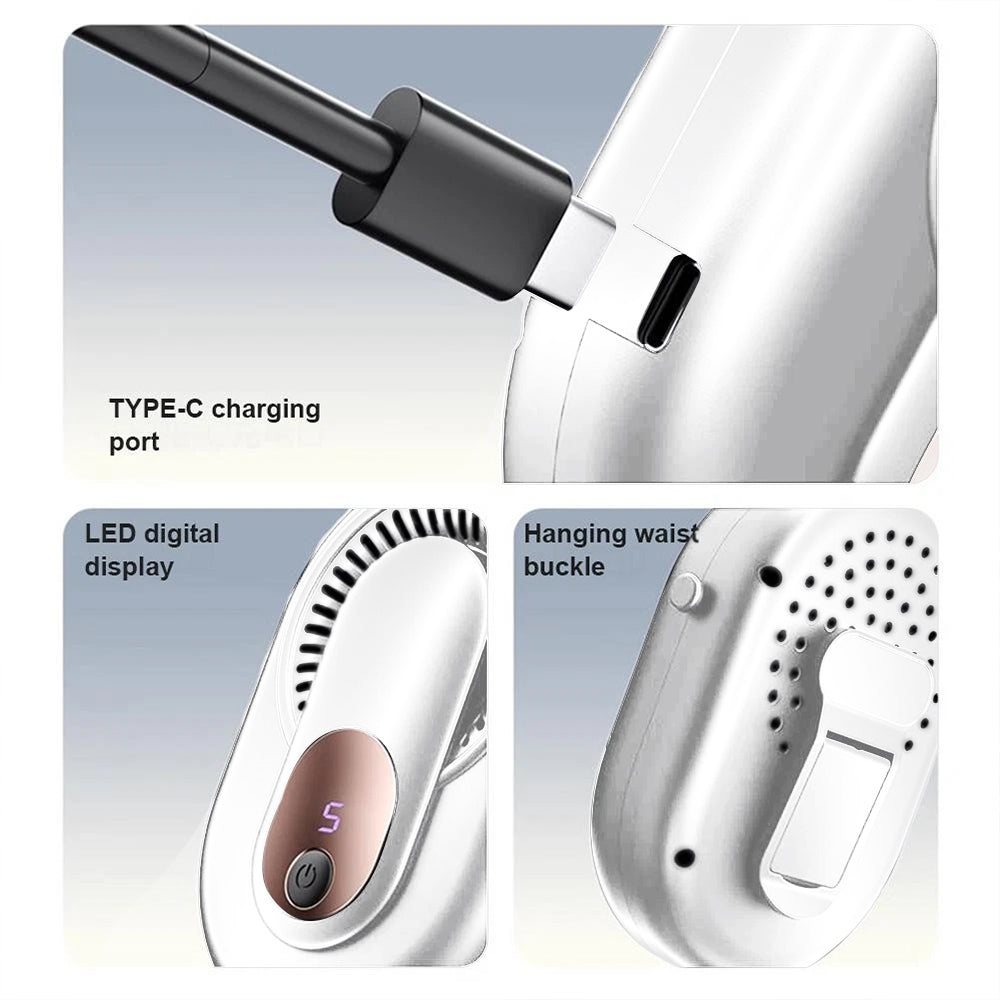 4-Speed Hanging Waist & Neck Fan with Digital Display | Portable Fan | SASKA Trading