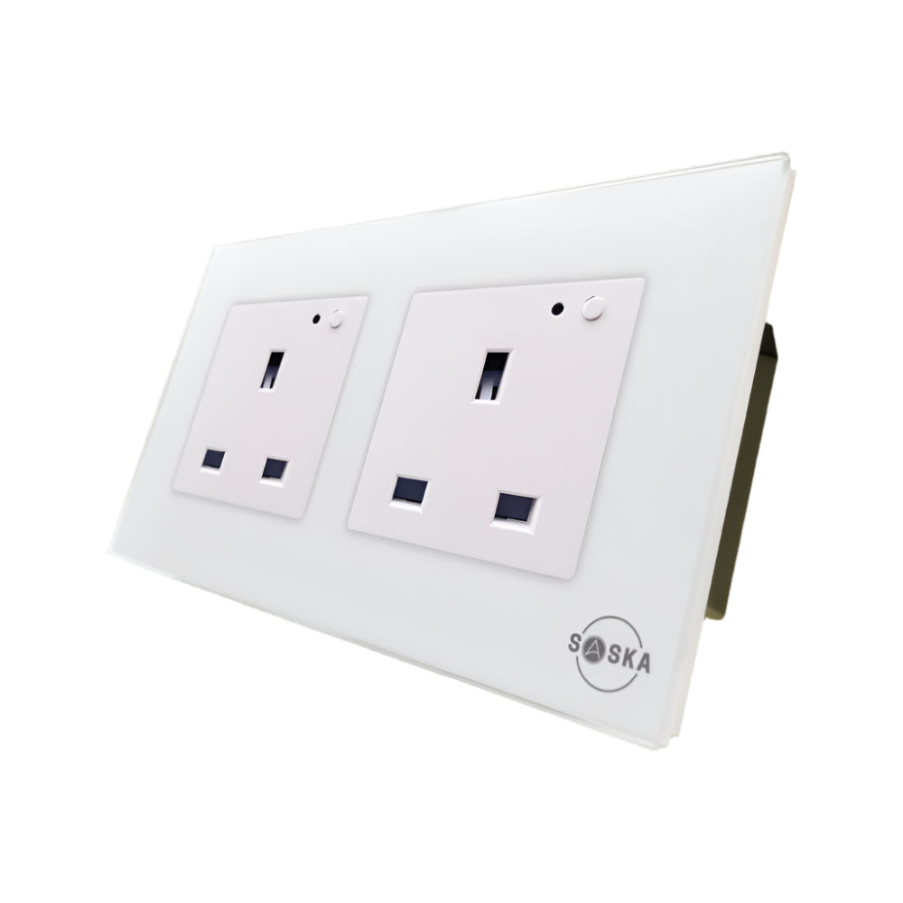 Double Smart Wall Socket by SASKA | Smart Socket | SASKA Trading
