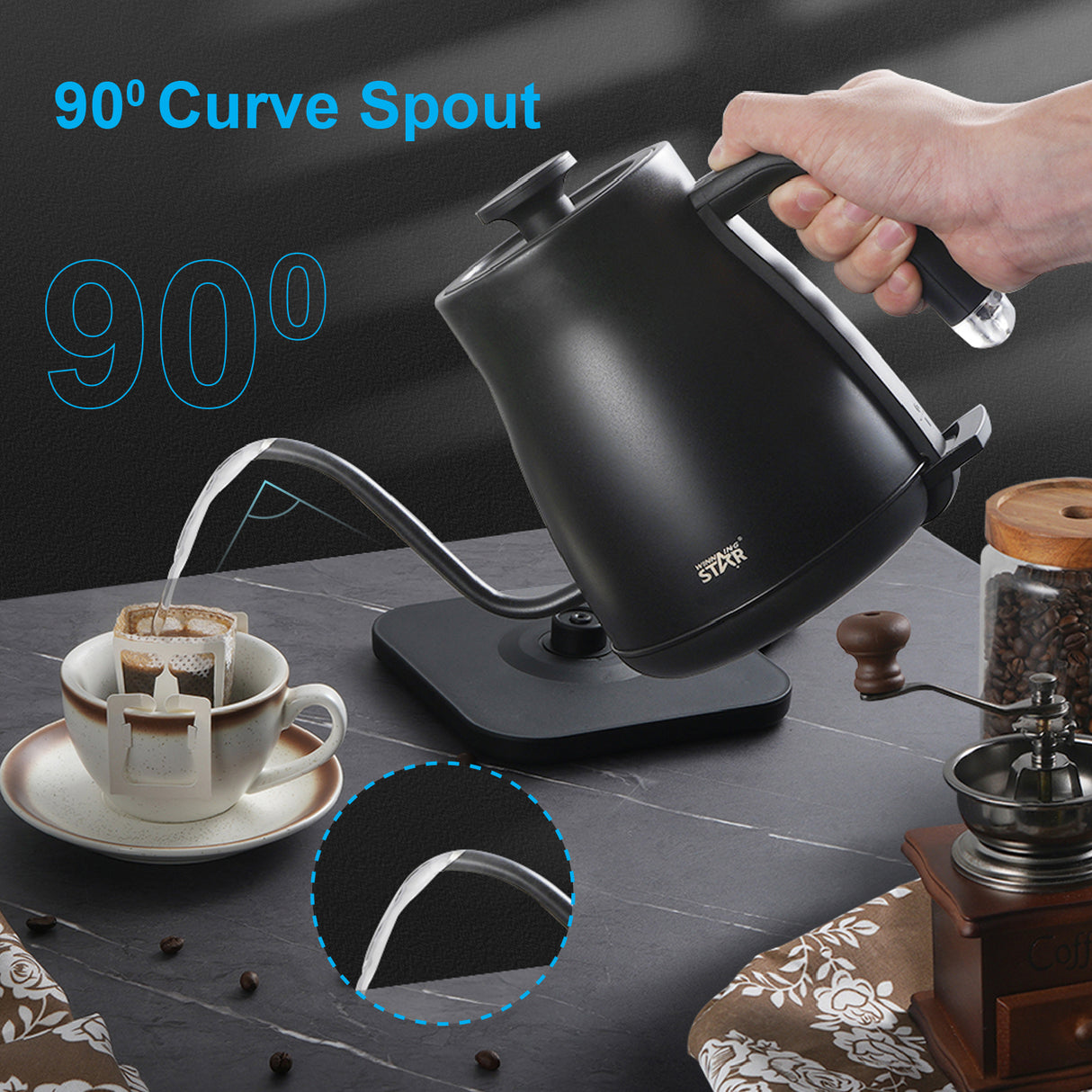 Fast Boiling Electric Kettle 1.2L, 1500W for Boiling Water, Tea, Coffee (ST-6006 ) by Winning Star | Electric Kettle | SASKA Trading