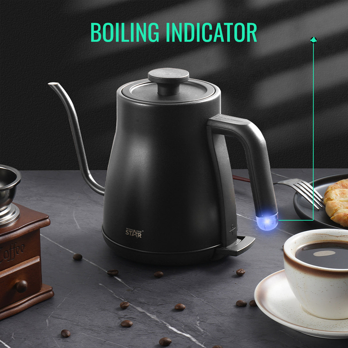 Fast Boiling Electric Kettle 1.2L, 1500W for Boiling Water, Tea, Coffee (ST-6006 ) by Winning Star | Electric Kettle | SASKA Trading