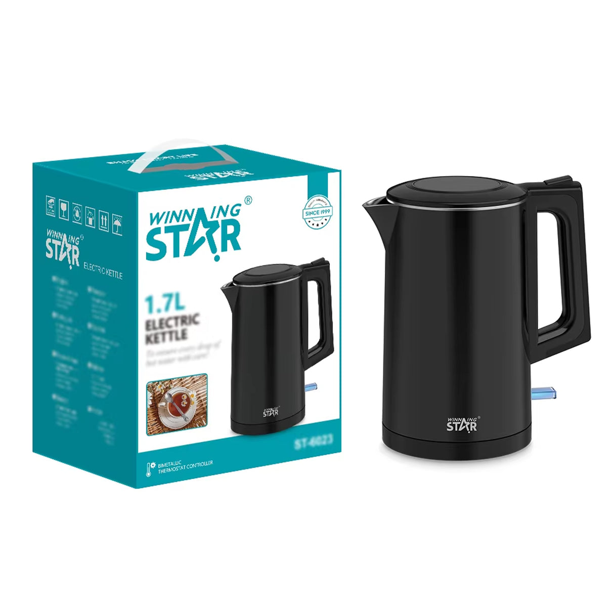 Stainless Steel Electric Kettle 1.7L (ST-6023) By Winning Star | Electric Kettle | SASKA Trading