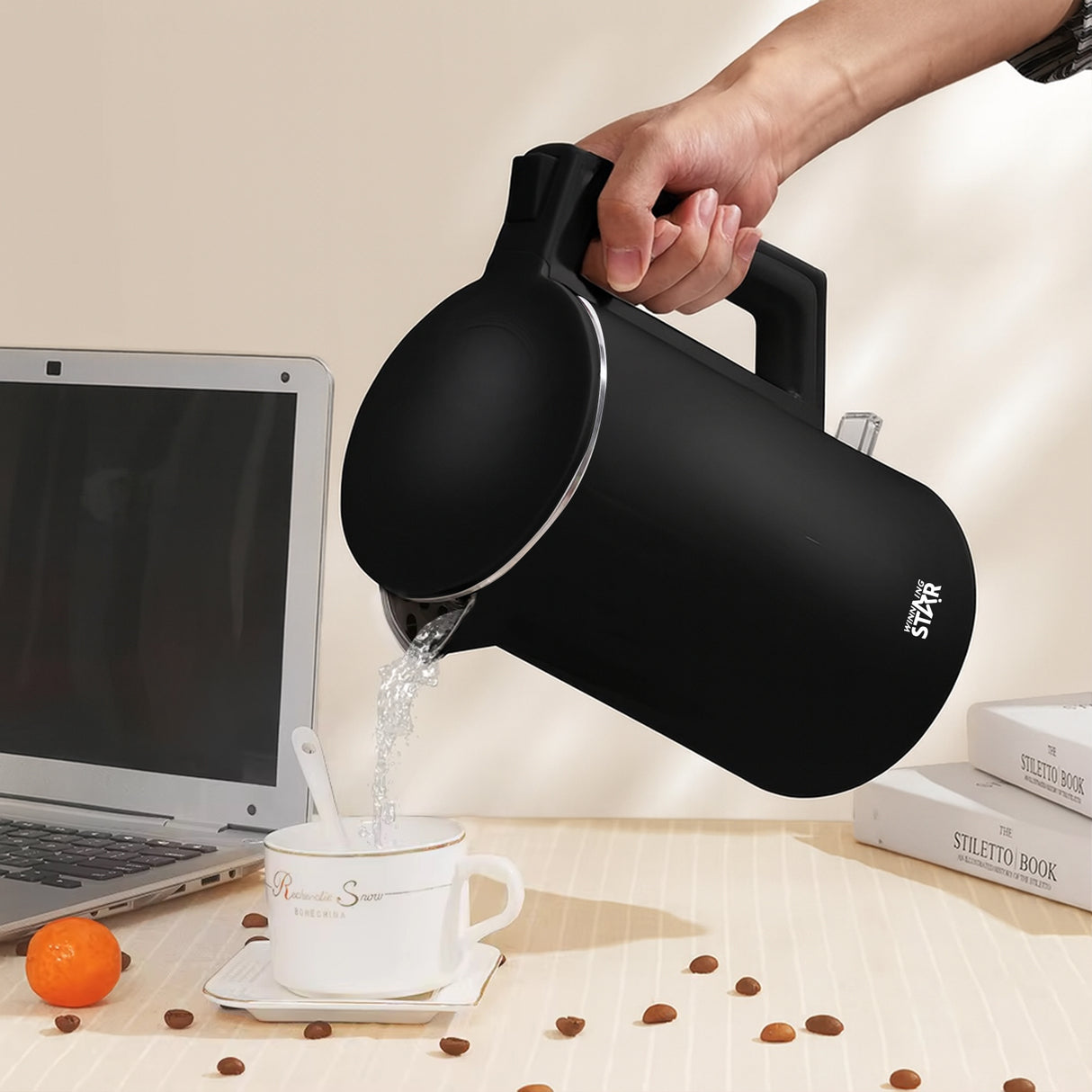 Stainless Steel Electric Kettle 1.7L (ST-6023) By Winning Star | Electric Kettle | SASKA Trading