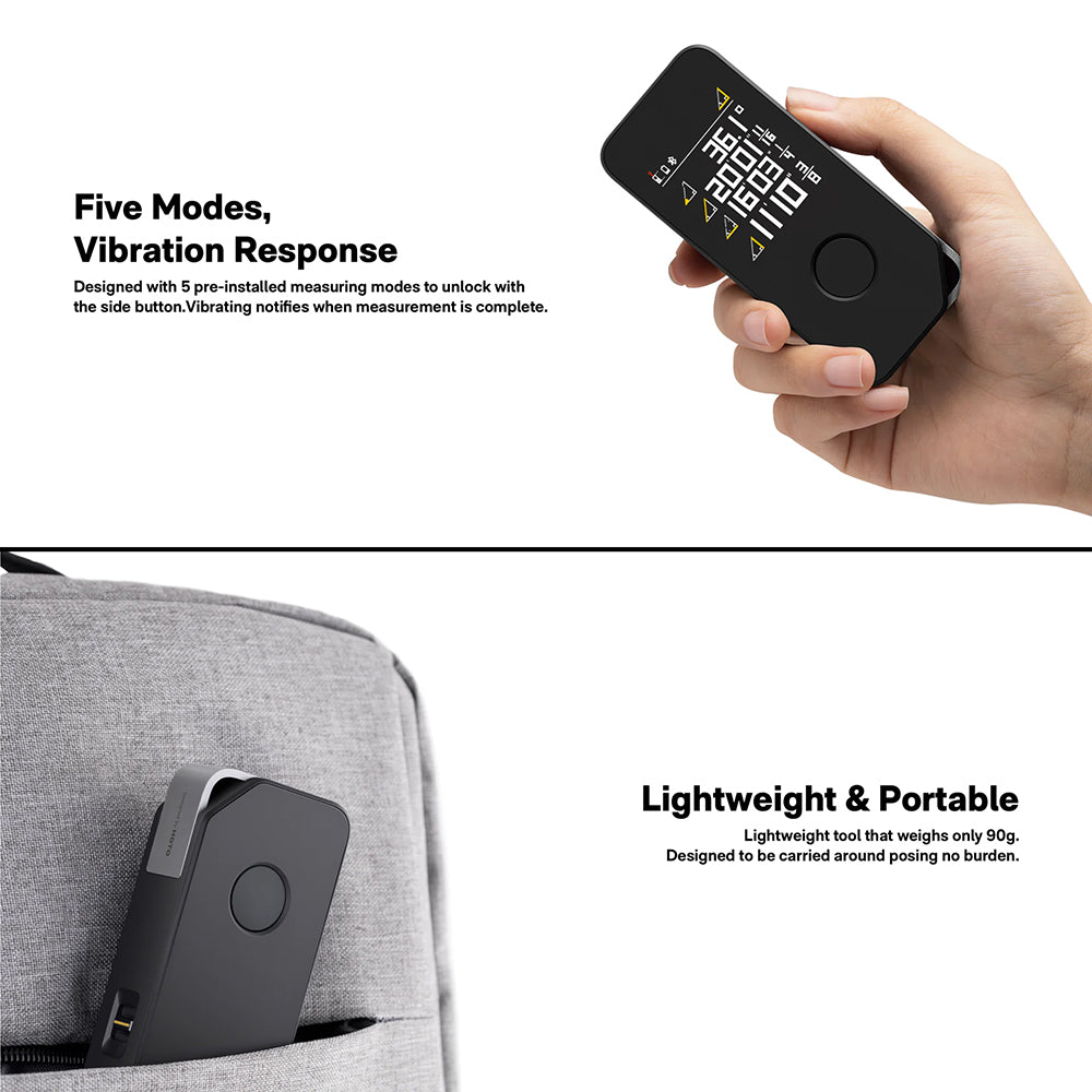 جهاز قياس الليزر PRO – مدى 50 مترًا، 5 أوضاع قياس، شاشة رقمية ملونة من HOTO