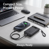 10000MAH Power Bank Fast Charging 22.5W with USB C Lanyard Cable by ANKER
