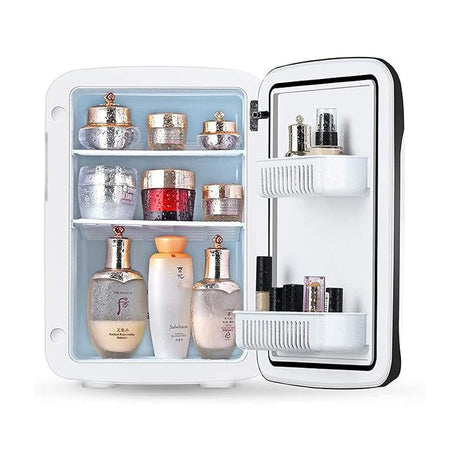 10L Portable Mini Quiet Refrigerator with Thermoelectric Cooler and Warmer for Bedroom, Office, Travel & Skincare