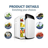 10L Portable Mini Quiet Refrigerator with Thermoelectric Cooler and Warmer for Bedroom, Office, Travel & Skincare