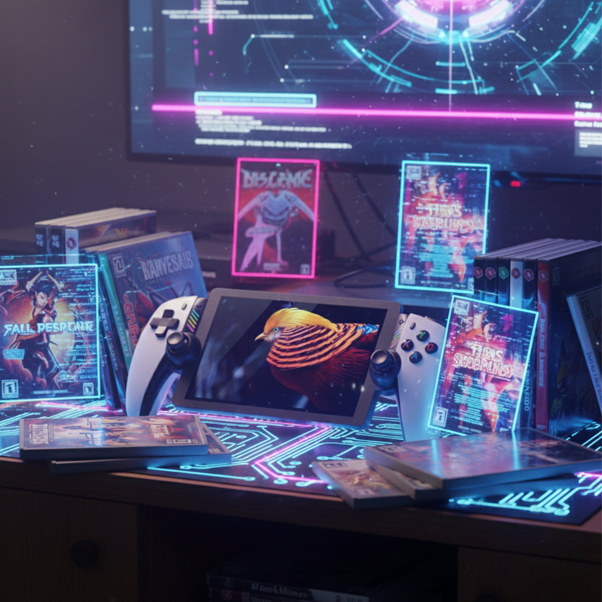 جهاز ألعاب محمول مع إضاءة RGB، شاشة IPS بحجم 7.1 بوصة، نظام Linux، محاكي ألعاب كلاسيكي من SJGAM