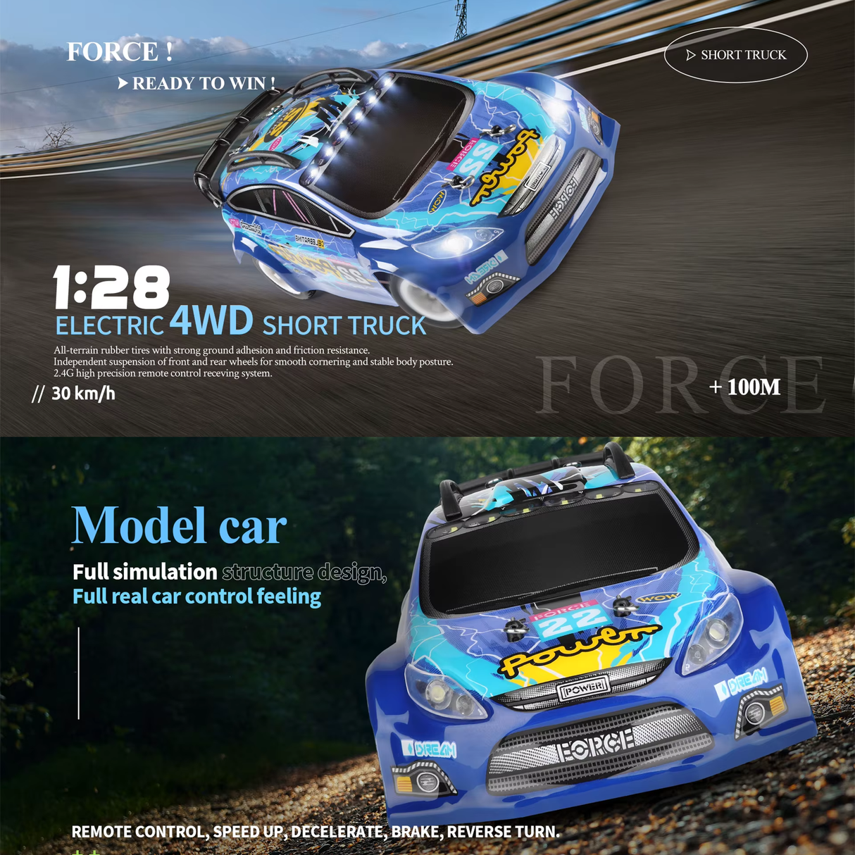 1:28 Scale High-Speed RC Drift Car with Metal Chassis & 4WD | RC car | SASKA Trading Dubai UAE
