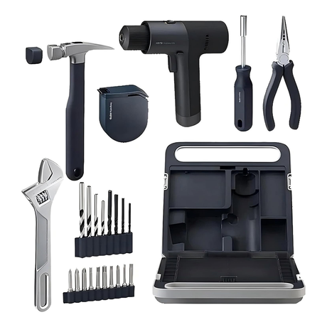 12V Brushless Drill Tool Set – Cordless Smart Drill Kit with LED Display, 30Nm Torque & Full Home Repair Tools by HOTO | Brushless Drill | saska | saska.ae
