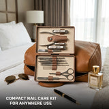 13-in-1 Manicure Kit – Stainless Steel Nail Care & Grooming Set with Storage Case by Green Lion