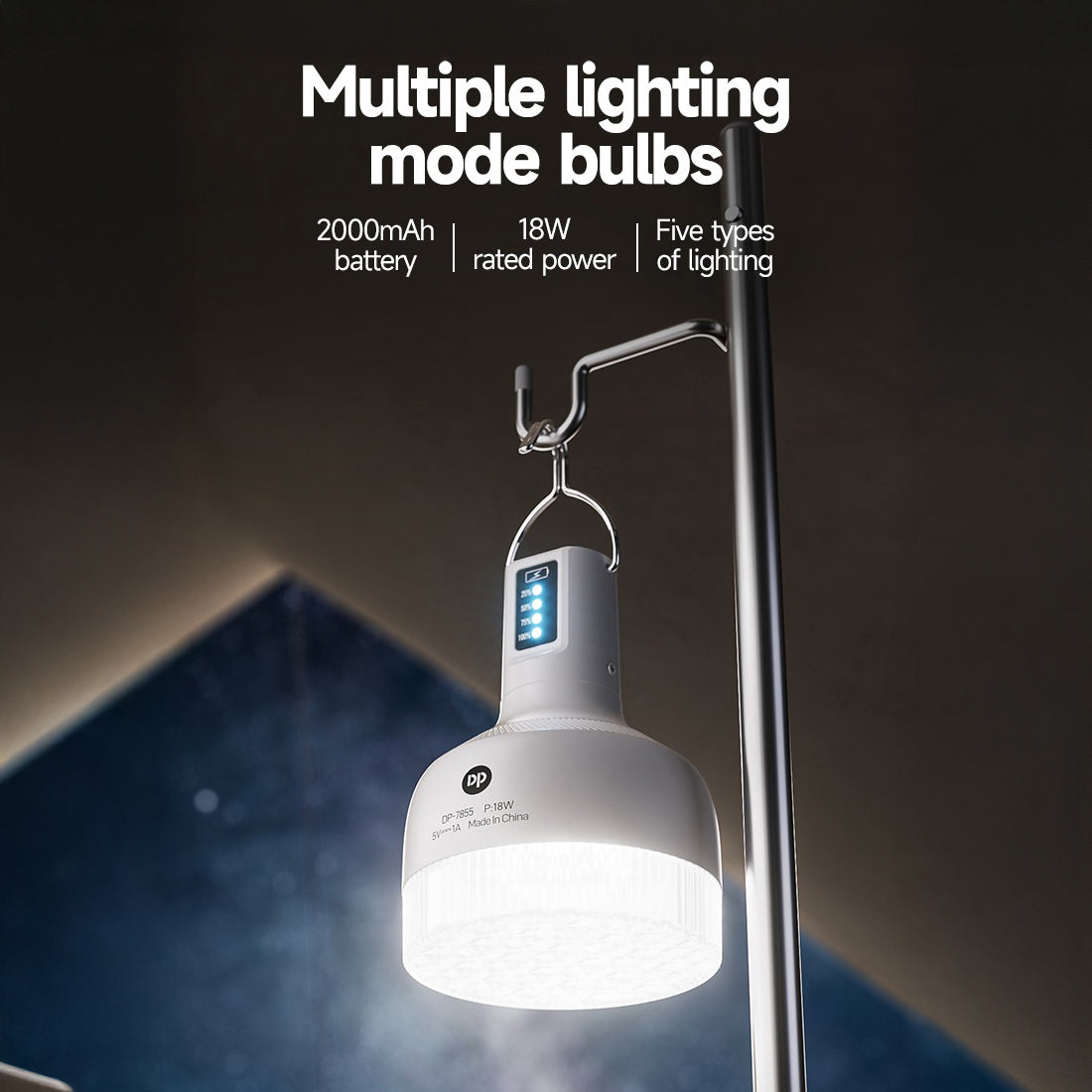 LED Rechargeable Camping Bulb Light by DP