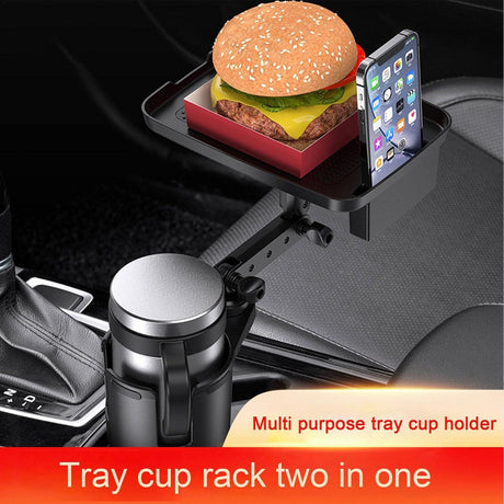 2-in-1 Adjustable Car Cup Holder with Rotating Tray | Car organizer | SASKA Trading