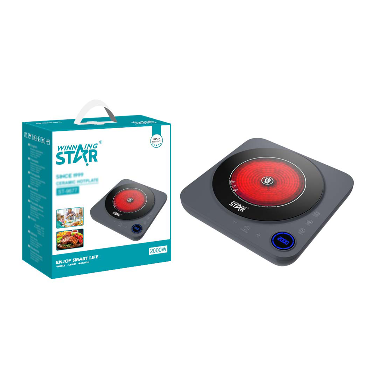 2000W Ceramic Hot Plate ST-9677 Electric Cooker with Touch Control from Winning Star