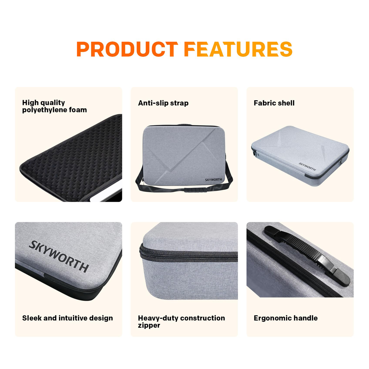 24″ FHD Portable Smart TV with Built‑in Battery, Google TV, HDMI and USB with Carrying Case by SKYWORTH