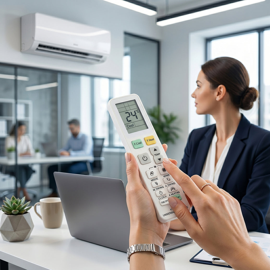 ريموت تحكم عالمي للمكيف KT-16E مع شاشة LCD رقمية، متوافق مع معظم ماركات أجهزة التكييف