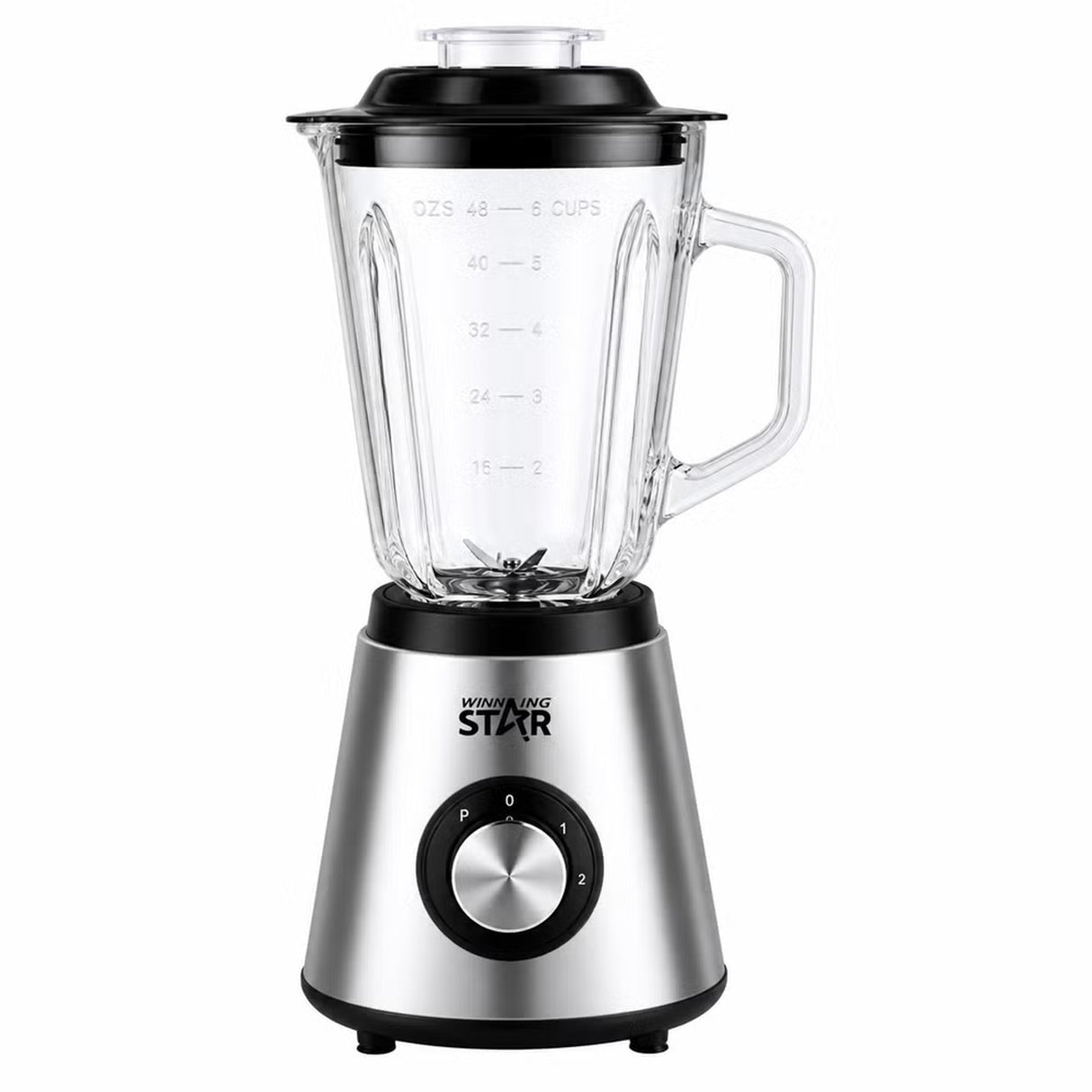 2-in-1 Blender & Grinder – 1.5L Glass Blender with Grinding Cup, 350W Copper Motor & 6 Stainless Steel Blades by Winning Star