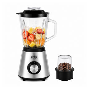 2-in-1 Blender & Grinder – 1.5L Glass Blender with Grinding Cup, 350W Copper Motor & 6 Stainless Steel Blades by Winning Star - SASKA UAE DUBAI SHOP NOW