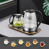2-in-1 Electric Kettle & Glass Tea Maker Set, 1.8L Glass Water Kettle + 1.2L Tea Pot with Tea Infuser, Touch Control & Temperature Presets by Winning Star