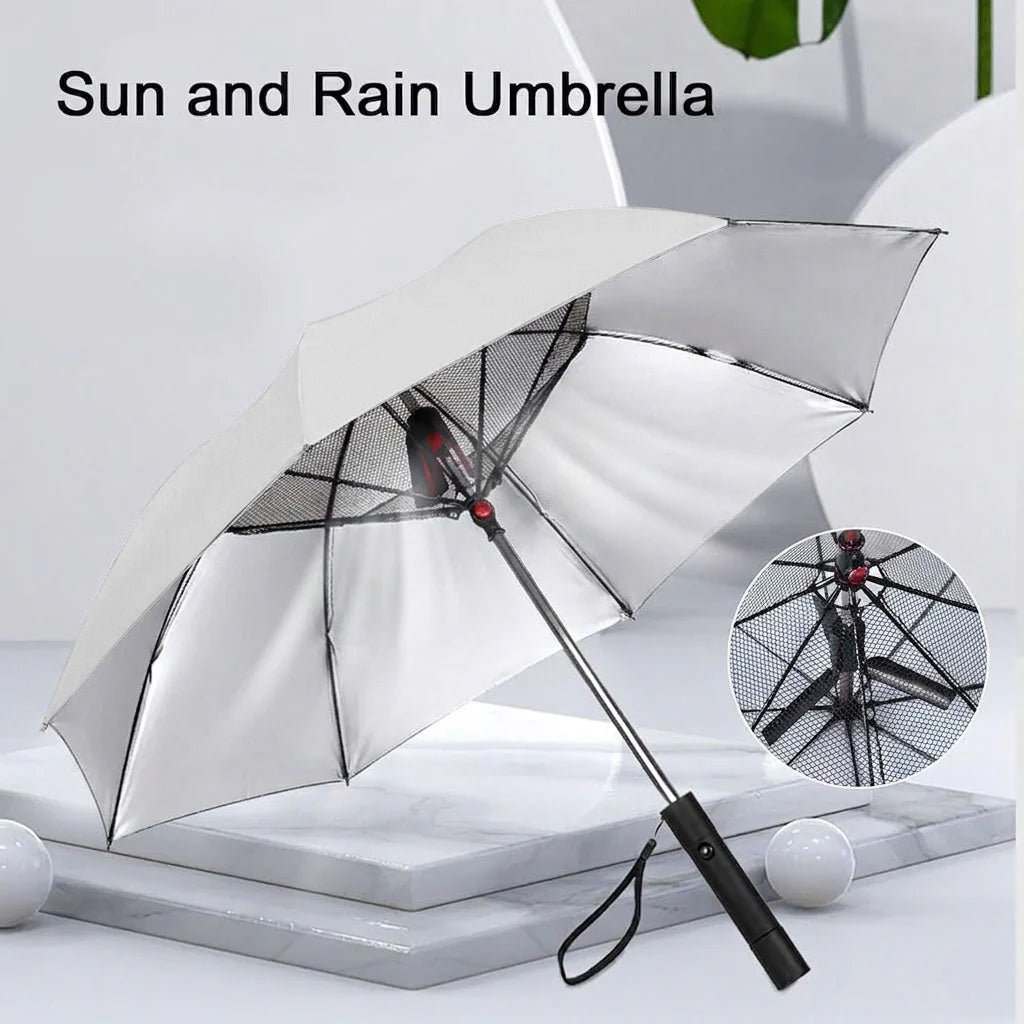 3-in-1 Cooling Sun Umbrella with Built-in Fan & Mist Sprayer