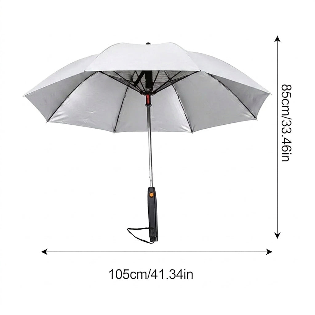 3-in-1 Cooling Sun Umbrella with Built-in Fan & Mist Sprayer