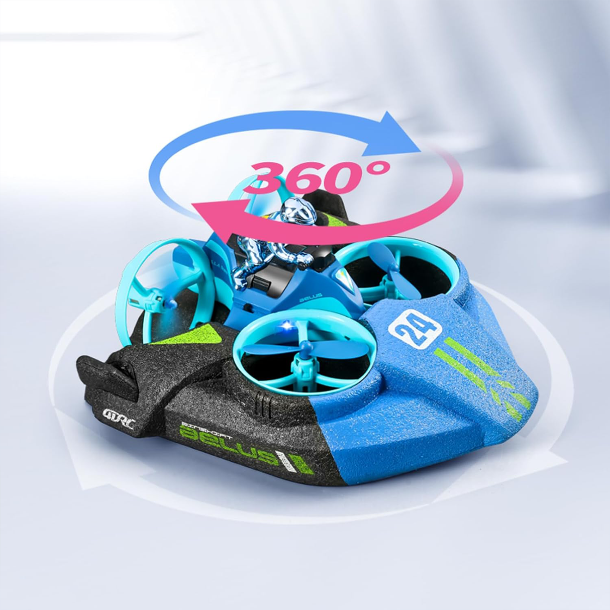 3-in-1 RC Hovercraft Boat Drone Race Car Toy