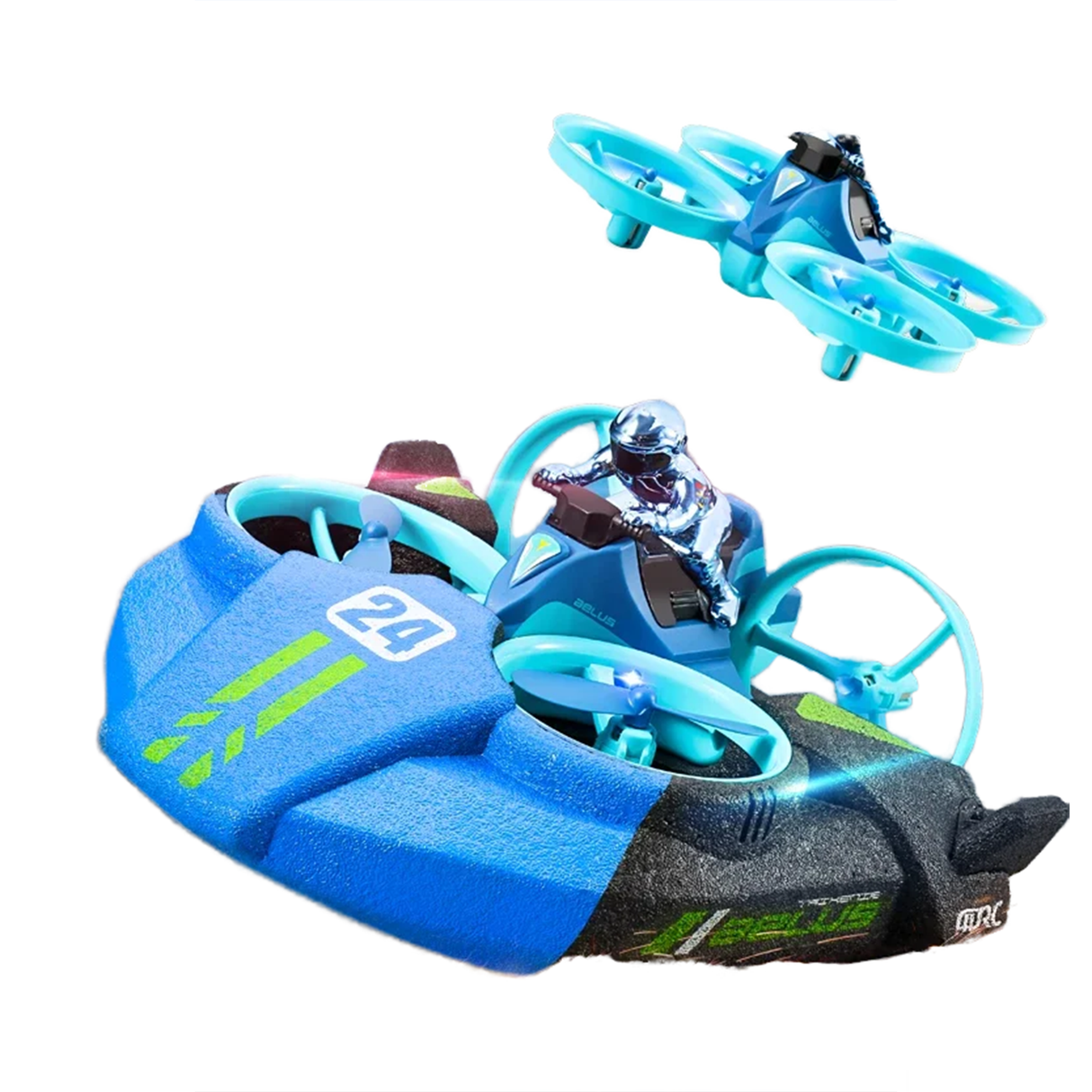 3-in-1 RC Hovercraft Boat Drone Race Car Toy