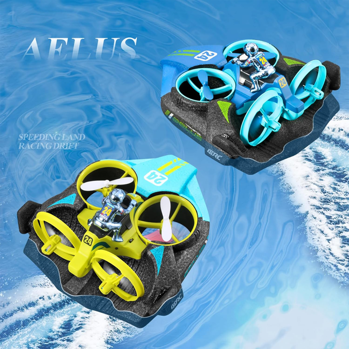 3-in-1 RC Hovercraft Boat Drone Race Car Toy