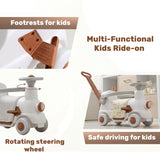 3-in-1 Rocking Train Carriage Ride-On Toy for Toddlers with Safety Guardrail, Silent Wheels & Push Handle