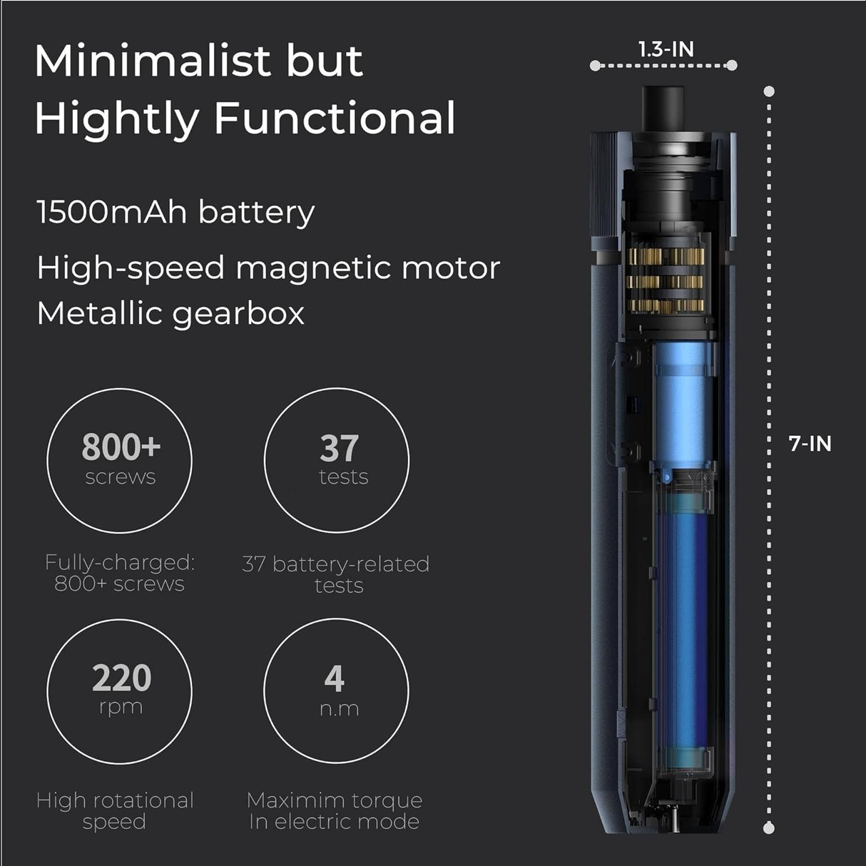 3.6V Electric Screwdriver Kit Pro – Cordless Precision Tool with Adjustable Torque, LED Light & Storage Case by HOTO