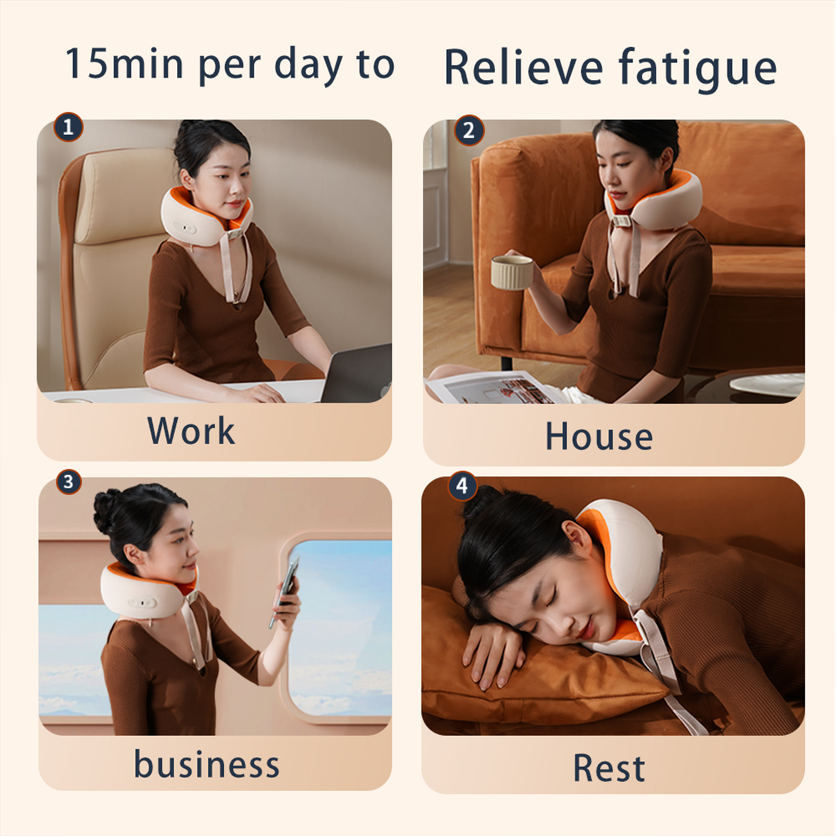 3D Kneading Electric Neck Massager with Heat & Vibration – Portable Deep Tissue Relaxation for Neck Pain Relief