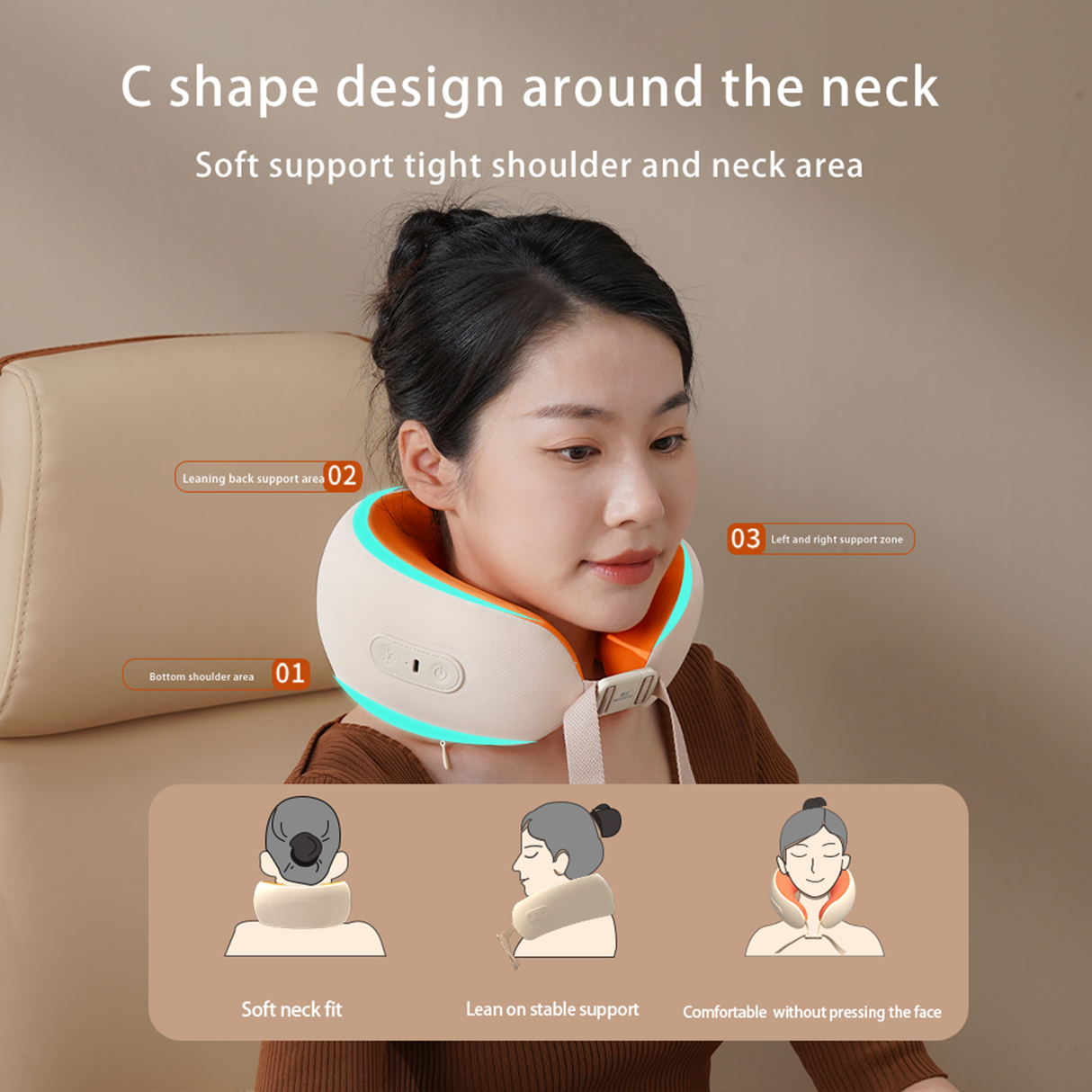 3D Kneading Electric Neck Massager with Heat & Vibration – Portable Deep Tissue Relaxation for Neck Pain Relief