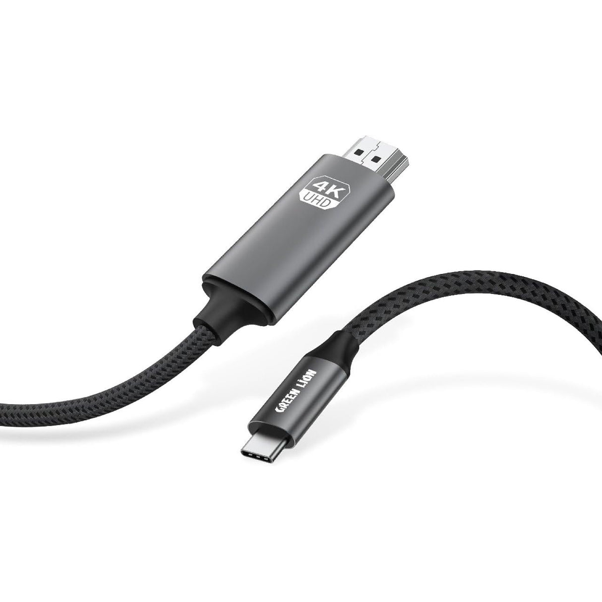 4K USB-C to HDMI Cable 2M, Braided Display Cable with Mirror and Extended Mode by Green Lion - SASKA - saska.ae