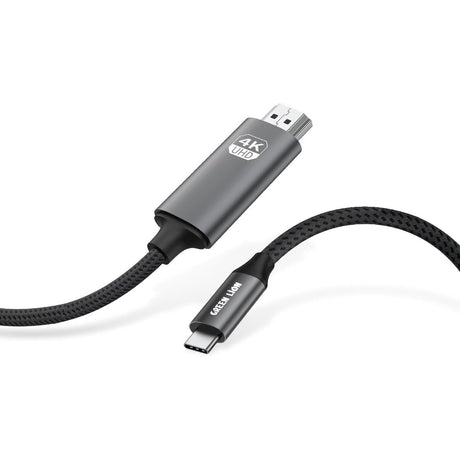 4K USB-C to HDMI Cable 2M, Braided Display Cable with Mirror and Extended Mode by Green Lion - SASKA - saska.ae