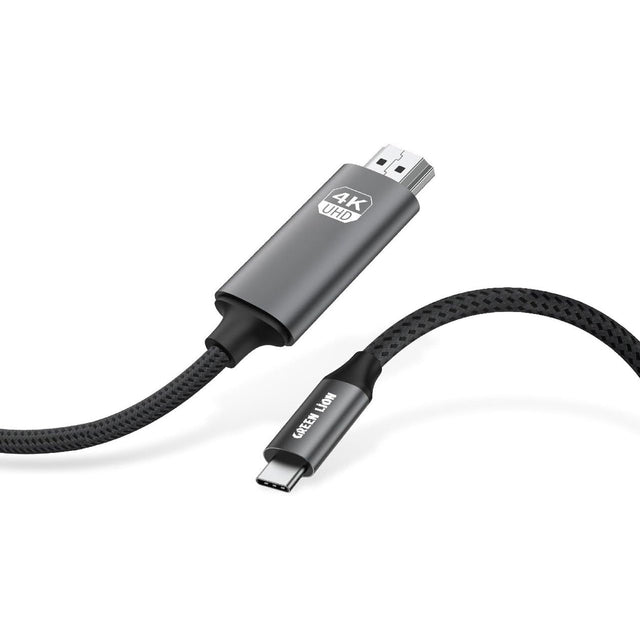 4K USB-C to HDMI Cable 2M, Braided Display Cable with Mirror and Extended Mode by Green Lion - SASKA - saska.ae
