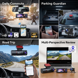 4K Ultra HD Dual Lens Dash Camera DVR with WDR Night Vision, G-Sensor and Loop Recording by Saska-saska.ae