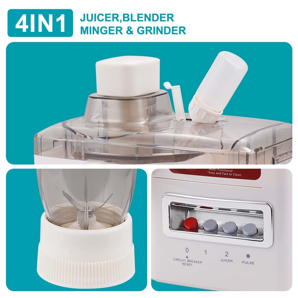 4-in-1 Juicer Blender Grinder & Mincer with 1.8L Jar, 350W by Winning Star