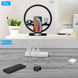 Multi Function Phone Stand 3 in 1 With Lamp Black - SASKA