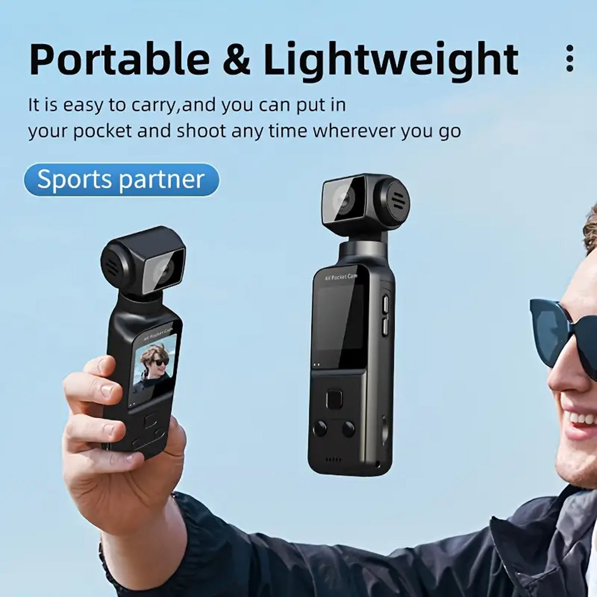 4K Pocket Body Camera 150 degree Lens, External Microphone